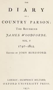 Cover of The diary of a country parson