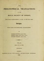 Cover of The philosophical transactions of the Royal Society of London, from their commencement, in 1665, to the year 1800