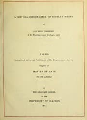 Cover of A critical concordance to Seneca's Medea