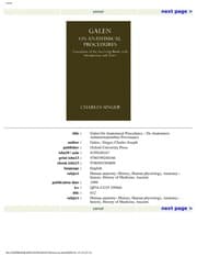 Cover of On anatomical procedures: De anatomicis administrationibus
