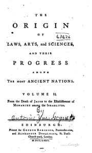 Cover of The origin of laws, arts, and sciences, and their progress among the most ancient nations
