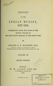 Cover of History of the Indian mutiny, 1857-1858