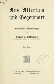 Cover of Aus Altertum und Gegenwart