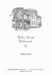 Cover of Baden Street Settlement