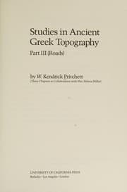 Cover of Studies in ancient Greek topography