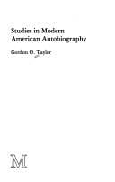 Cover of Studies in Modern American Autobiography