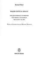 Cover of Major critical essays