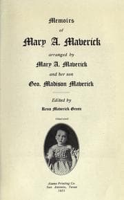 Cover of Memoirs of Mary A. Maverick