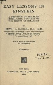 Cover of Easy lessons in Einstein