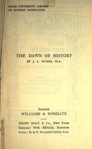 Cover of The dawn of history