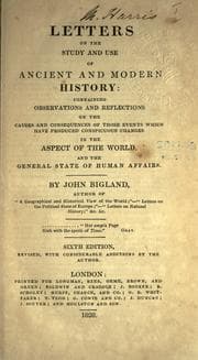 Cover of Letters on the study and use of ancient and modern history