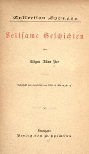 Cover of Seltsame Geschichten (Balloon-Hoax / Descent into the Maelström / Facts in the Case of M. Valdemar / Gold-Bug / Murders in the Rue Morgue / Mystery of Marie Roget / Purloined Letter / Tell-Tale Heart)