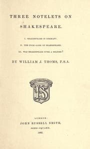 Cover of Three notelets on Shakespeare..