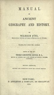 Cover of Manual of ancient geography and history