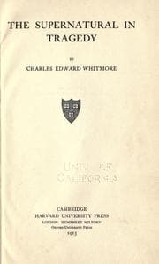 Cover of The supernatural in tragedy