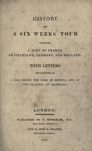 Cover of History of a six weeks' tour 1817
