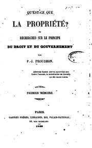 Cover of Qu'est-ce que la propriété?