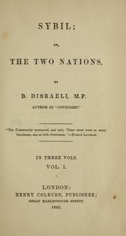 Cover of Sybil, or, The Two Nations