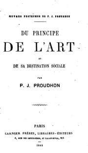 Cover of Du principe de l'art et de sa destination sociale
