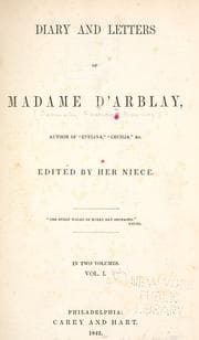 Cover of The Diary And Letters of Madame D'arblay
