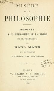 Cover of Misère de la philosophie