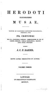 Cover of Herodoti Halicarnassensis Musae