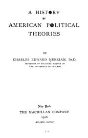 Cover of A history of American political theories