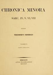 Cover of Chronica minora saec. IV. V. VI. VII