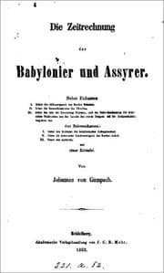 Cover of Die Zeitrechnung der Babylonier und Assyrer