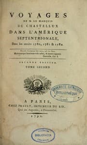 Cover of Voyages de M. le marquis de Chastellux dans l'Amérique septentrionale dans les années 1780, 1781 & 1782