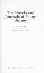 Cover of The novels and journals of Fanny Burney