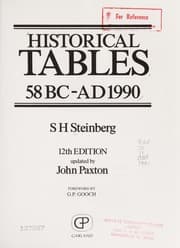 Cover of Historical tables, 58 BC-AD 1990