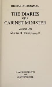 Cover of The diaries of a Cabinet Minister