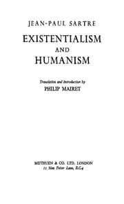 Cover of Existentialism and humanism