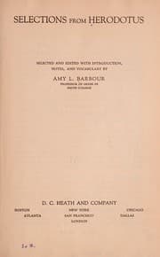 Cover of Selections from Herodotus