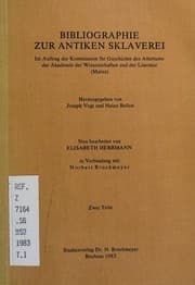Cover of Bibliographie zur antiken Sklaverei